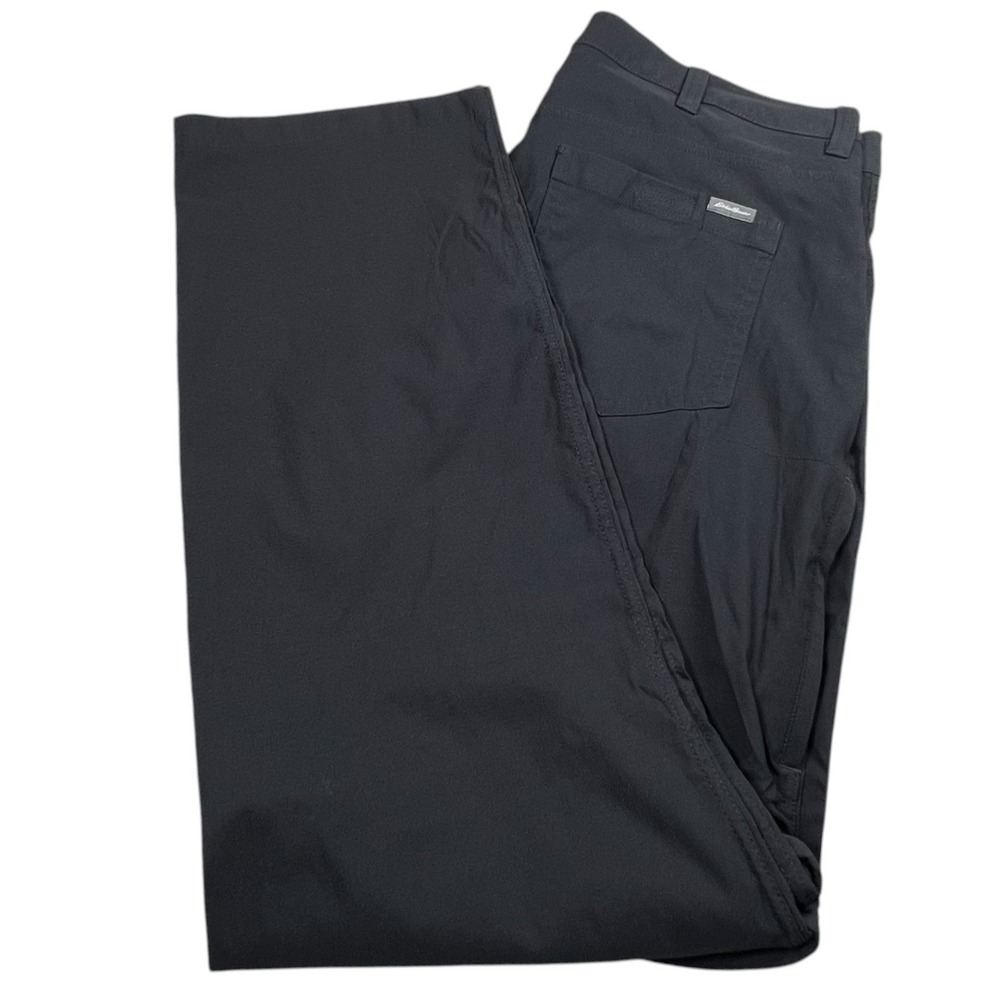 Eddie Bauer Mens 38X31 Black Convertible Tech‎ Pants Nylon Zip Off Straight Leg